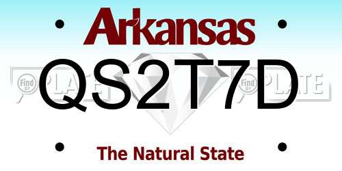 QS2T7D Arkansas License Plate