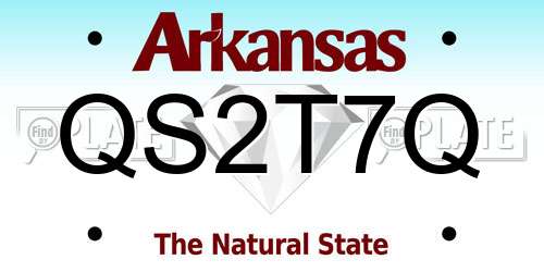 QS2T7Q Arkansas License Plate