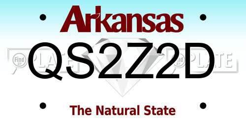 QS2Z2D Arkansas License Plate