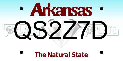 QS2Z7D Arkansas License Plate