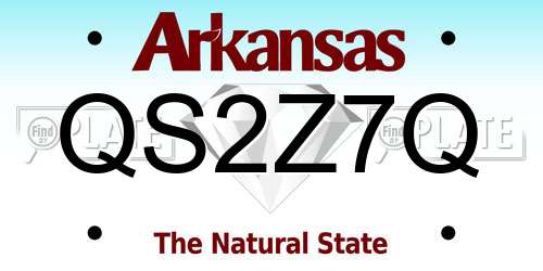 QS2Z7Q Arkansas License Plate