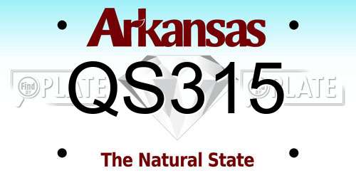 QS315 Arkansas License Plate