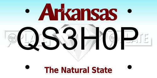 QS3H0P Arkansas License Plate