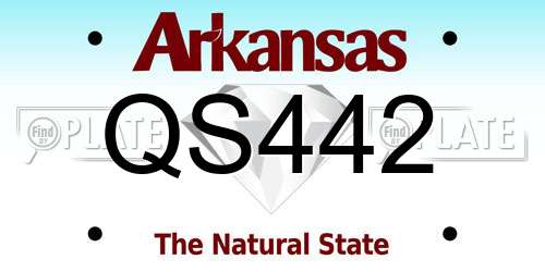 QS442 Arkansas License Plate