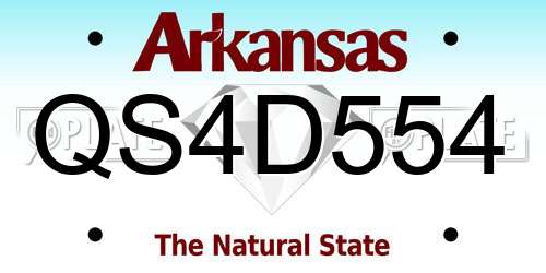 QS4D554 Arkansas License Plate