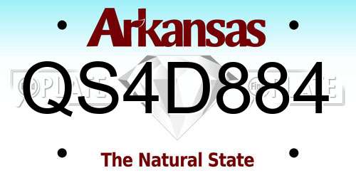 QS4D884 Arkansas License Plate