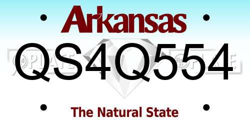QS4Q554 Arkansas License Plate