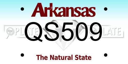 QS509 Arkansas License Plate
