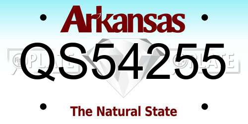 QS54255 Arkansas License Plate