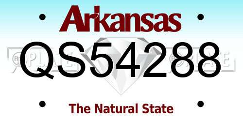 QS54288 Arkansas License Plate