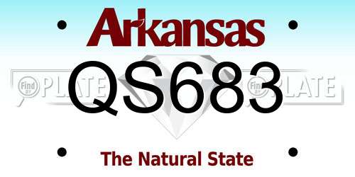 QS683 Arkansas License Plate