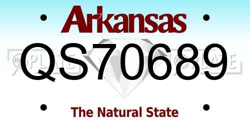 QS70689 Arkansas License Plate