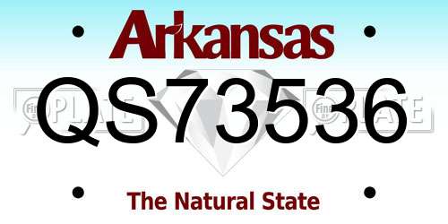 QS73536 Arkansas License Plate