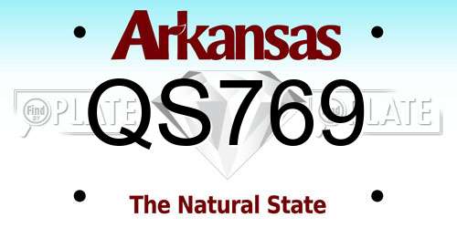 QS769 Arkansas License Plate
