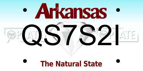 QS7S2I Arkansas License Plate