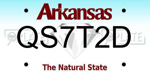 QS7T2D Arkansas License Plate