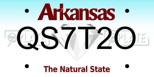 QS7T2O Arkansas License Plate