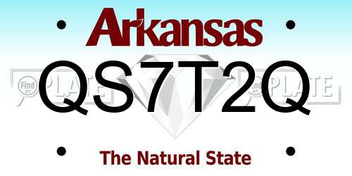 QS7T2Q Arkansas License Plate