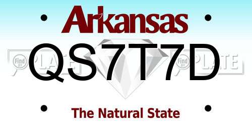 QS7T7D Arkansas License Plate