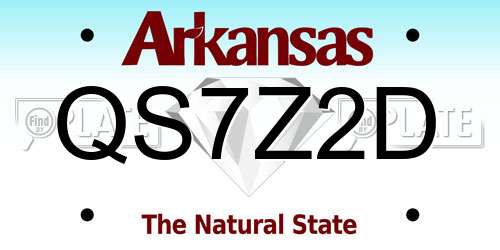 QS7Z2D Arkansas License Plate