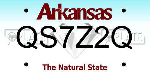 QS7Z2Q Arkansas License Plate
