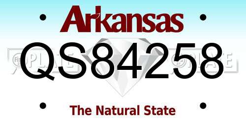 QS84258 Arkansas License Plate