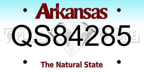 QS84285 Arkansas License Plate