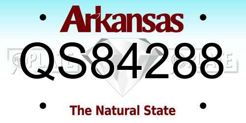 QS84288 Arkansas License Plate