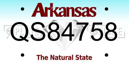 QS84758 Arkansas License Plate