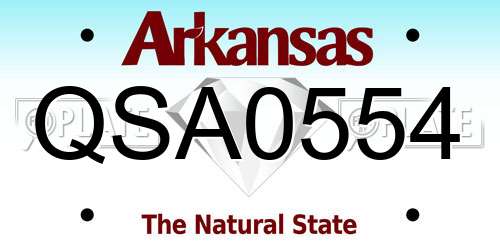 QSA0554 Arkansas License Plate