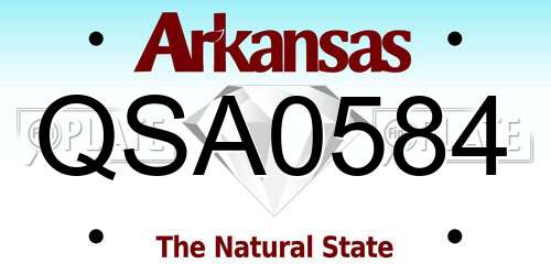 QSA0584 Arkansas License Plate