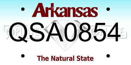 QSA0854 Arkansas License Plate