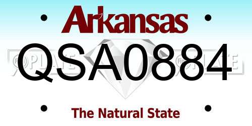 QSA0884 Arkansas License Plate