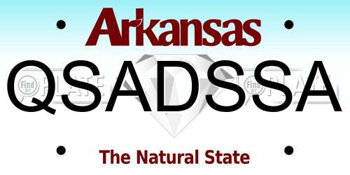 QSADSSA Arkansas License Plate