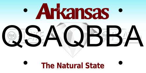 QSAQBBA Arkansas License Plate