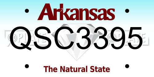 QSC3395 Arkansas License Plate