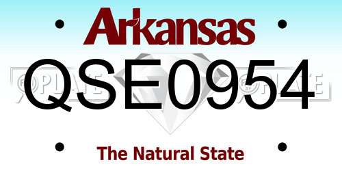 QSE0954 Arkansas License Plate