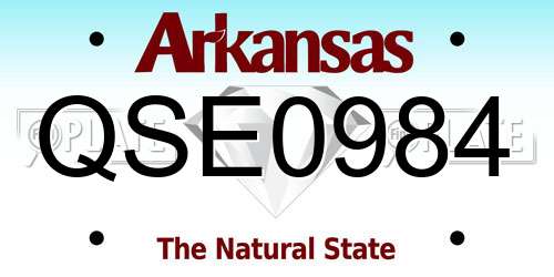 QSE0984 Arkansas License Plate