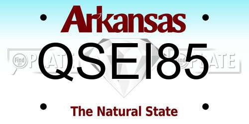 QSEI85 Arkansas License Plate