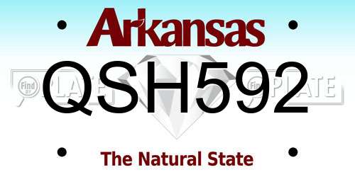 QSH592 Arkansas License Plate