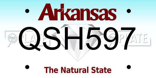 QSH597 Arkansas License Plate