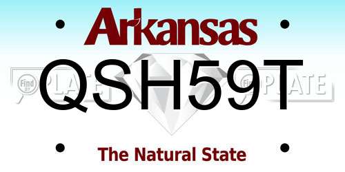 QSH59T Arkansas License Plate
