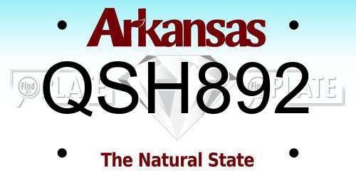 QSH892 Arkansas License Plate