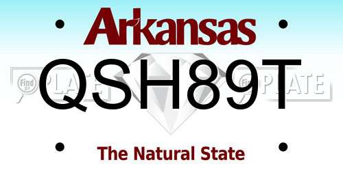 QSH89T Arkansas License Plate