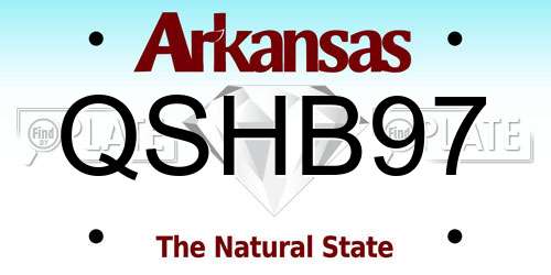 QSHB97 Arkansas License Plate