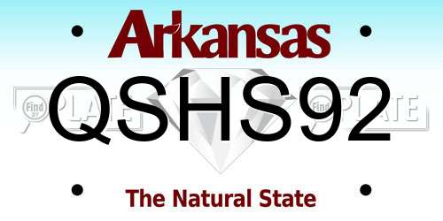 QSHS92 Arkansas License Plate