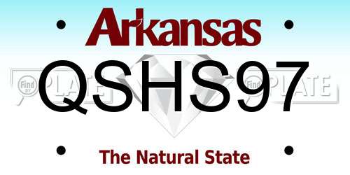 QSHS97 Arkansas License Plate