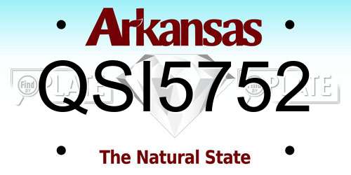 QSI5752 Arkansas License Plate