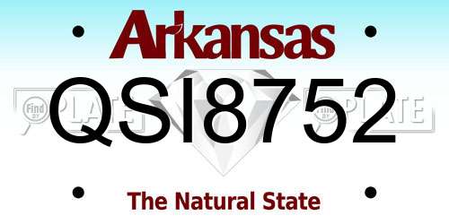 QSI8752 Arkansas License Plate