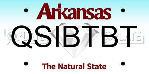 QSIBTBT Arkansas License Plate